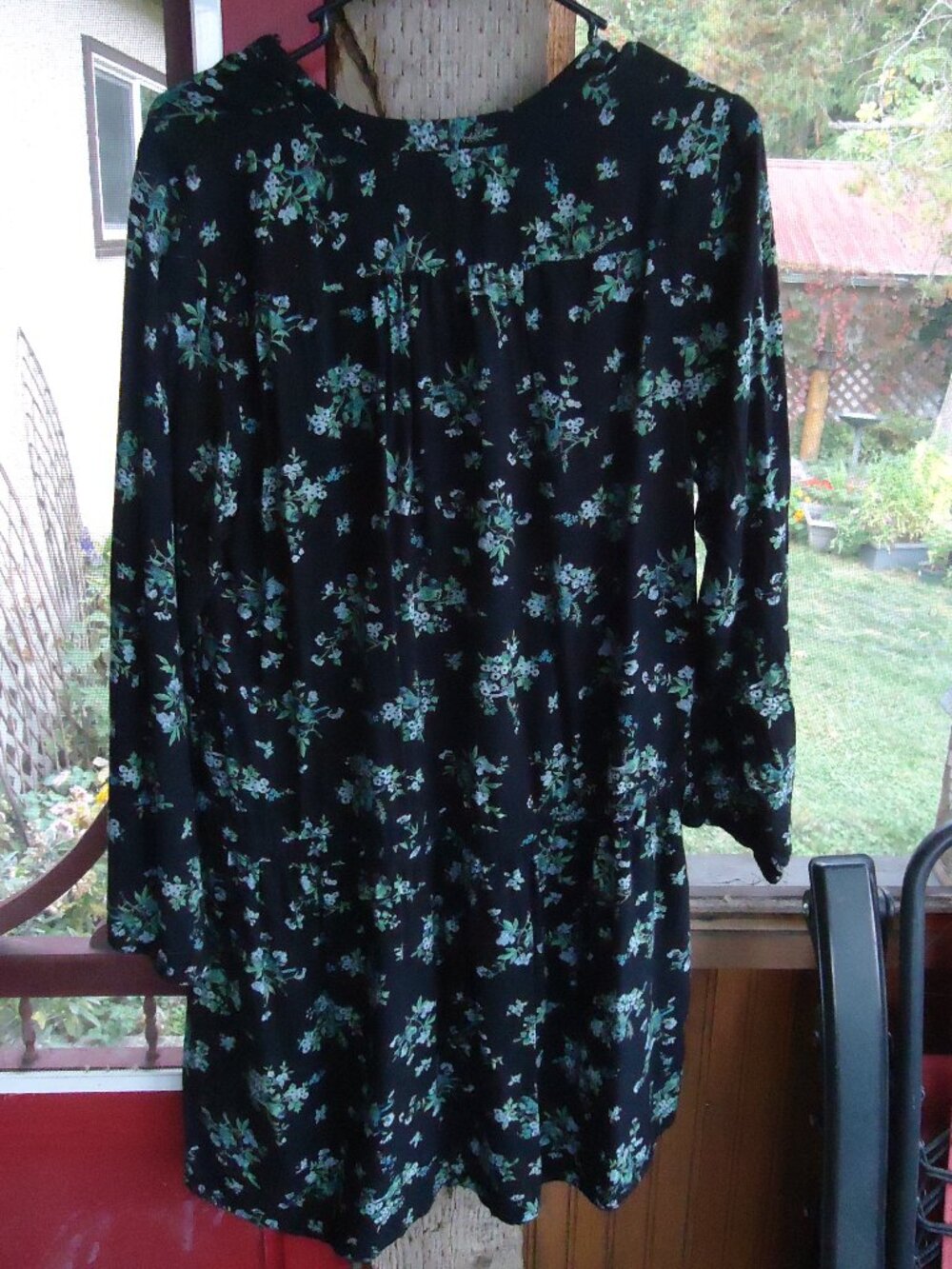 Vintage April Crnell rayon floral tunic L